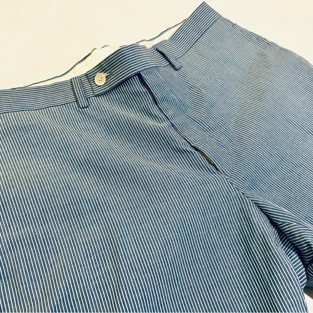 Lauren Ralph Lauren Textured Blue Stripe Conductor Classic Fit Pants